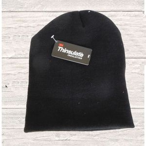BLACK ACRYLIC KNIT THINSULATE  HAT